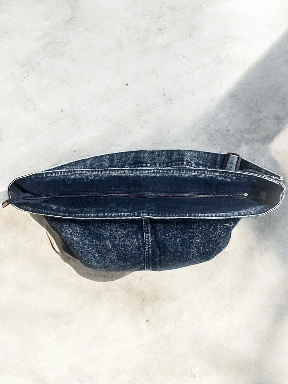 Blue Denim Crossbody Hobo Bag